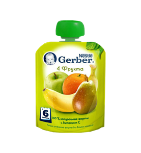Resmi Nestle Gerber Meyve Puresi 90gr 4 Meyve