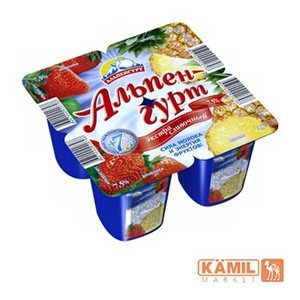 Изображение Alpengurt Yogurt 100gr 7,5% Klubnika/ananas